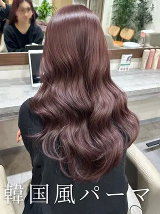 ロング パーマ 韓国風パーマ/耳つぼ ヘアセット/みづきのヘアスタイル
