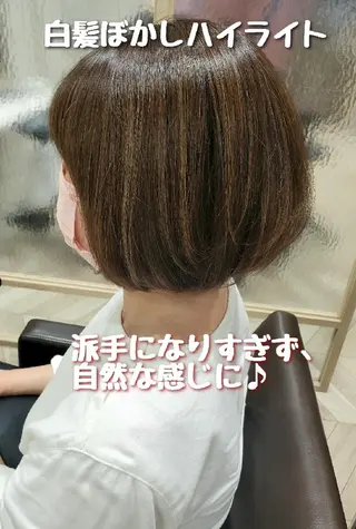 ショート カラー 難波/白髪ぼかし/ KAORIのヘアスタイル