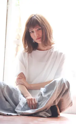 ミディアム パーマ ヘアアレンジ ネイル マツエク・マツパ eyelush color world庄内駅前所属・シールエクステ／豊中 吉田孝司のヘアスタイル