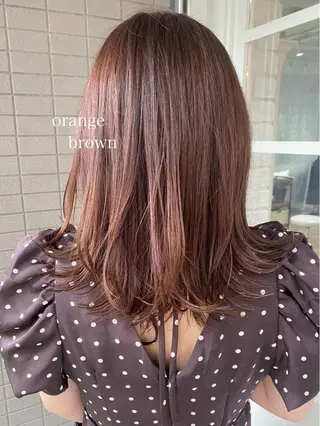 ミディアム カラー ヘアアレンジ あおい 🍒暖色カラーのヘアスタイル
