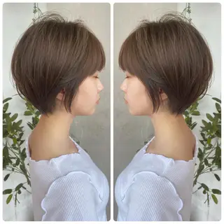 ショート カラー 京都大人女性ショート 徒歩1分/秋山のヘアスタイル
