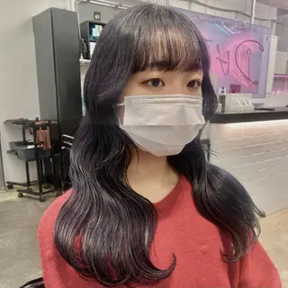 セミロング カラー ヘアアレンジ 💗💗韓国レイヤー yu-ki💗💗のヘアスタイル