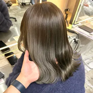 ミディアム ボブ/くびれボブ/ 髪質改善/Ru-kaのヘアスタイル