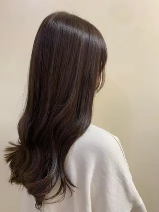 セミロング 髪質改善ストレート/ ブリーチ／渋谷　福田のヘアスタイル