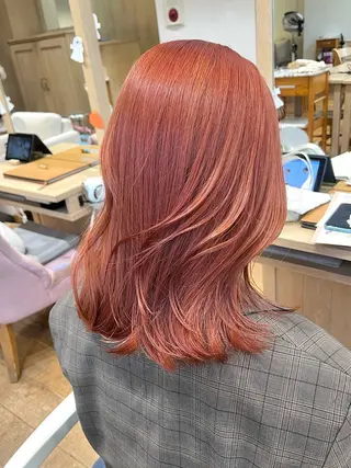 セミロング カラー 辻しおり/似合わせ カット/暖色カラー栄のヘアスタイル