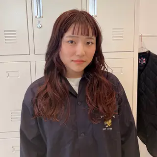 セミロング カラー 望愛/レイヤー/ハイ トーン/デザインのヘアスタイル