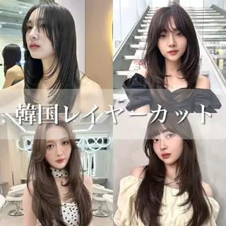 セミロング Lond profil 浦和所属・【韓国・レイヤー・シ ョートパーマ】海気のヘアスタイル