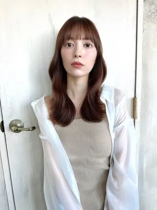 ロング カラー レイヤー/艶カラー 韓国/石戸谷海斗のヘアスタイル