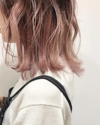 ミディアム カラー wカラー 指名No1かけるのヘアスタイル