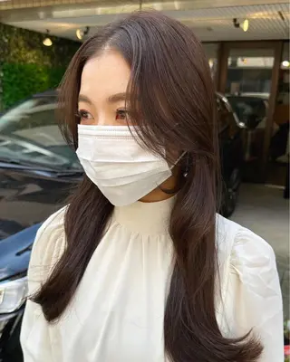 ロング カラー パーマ フリーランス所属・韓国ヘア レイヤー くびれヘアMATSUのヘアスタイル