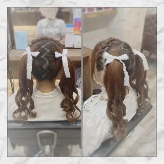 セミロング ヘアアレンジ ヘアセット/着付け 𓇼 松本 夏美𓇼のヘアスタイル