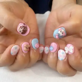 ネイル 🌈🐰 saki. m 🐰🌈のネイルデザイン