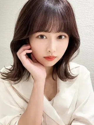 ミディアム カラー 顔まわり似合わせ 久保田せなのヘアスタイル