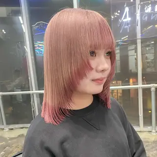 セミロング カラー ヘアアレンジ 💗💗韓国レイヤー yu-ki💗💗のヘアスタイル