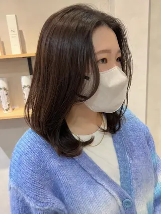 セミロング カラー パーマ ヘアアレンジ IVY joure Suzu.のヘアスタイル