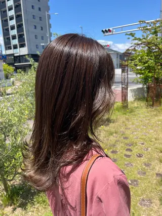 セミロング カラー 柴原 佑果のヘアスタイル