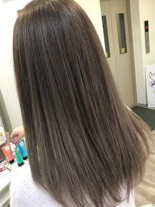 ミディアム カラー 前髪カット無料🎉 髪質改善✨影山湧市のヘアスタイル