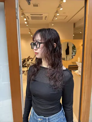 セミロング パーマ パーマ/ボブ /レイヤー チヒロのヘアスタイル