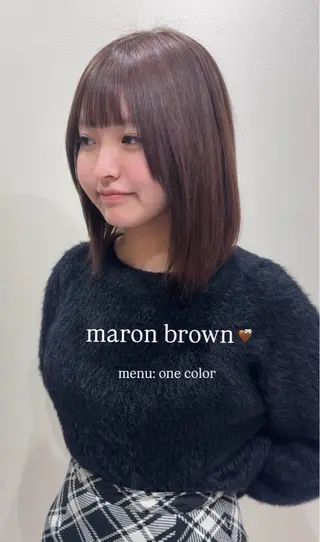ミディアム カラー ワンホン×髪質改善 つのーか🩶🫧のヘアスタイル