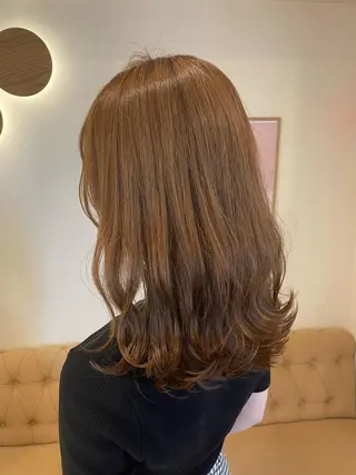 セミロング 暖色/ミルクティー/ レイヤー/yuriaのヘアスタイル