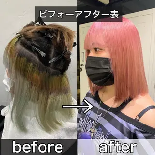 ミディアム カラー ally hairsalon English friendly所属・中性ウルフカット ケアブリーチ/ケイトのヘアスタイル