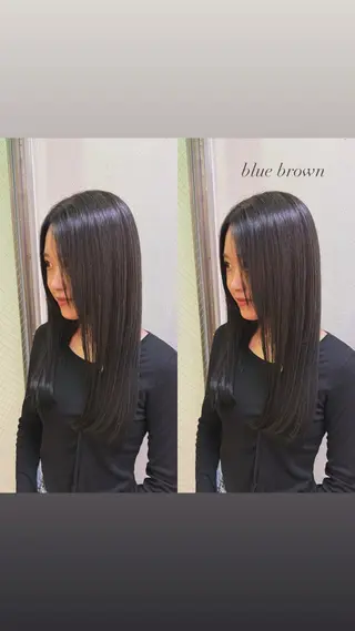 ロング カラー 艶カラー/ ストレート/くるみのヘアスタイル