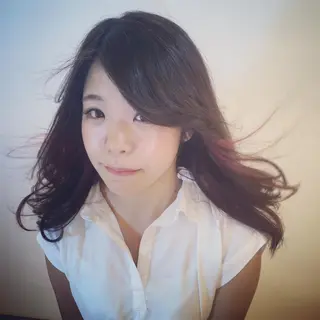 ミディアム セミロング カラー パーマスタジオ グレイス はやとのヘアスタイル