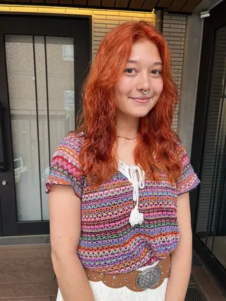 カラー 暖色カラー 🌼クニトウメイのヘアスタイル