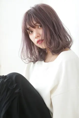 ミディアム 透明感カラー/大阪 Rieのヘアスタイル