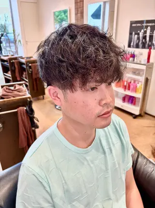 ショート パーマ メンズ 秋山知穂🌸縮毛矯正 ショートお任せ🌸のヘアスタイル