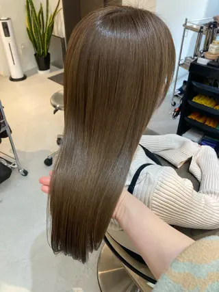 セミロング ✨色持ちの良い艶 カラー✨蟹江真世のヘアスタイル