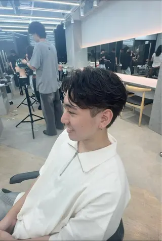 パーマ メンズ 伊藤恵悟 モデル募集のヘアスタイル