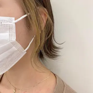 ミディアム カラー 細めハイライト🩶 ボブ/レイヤーカットのヘアスタイル