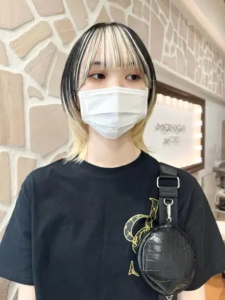 ミディアム カラー ヘアアレンジ MONIQA所属・🐲RYUKI メンズブリーチのヘアスタイル