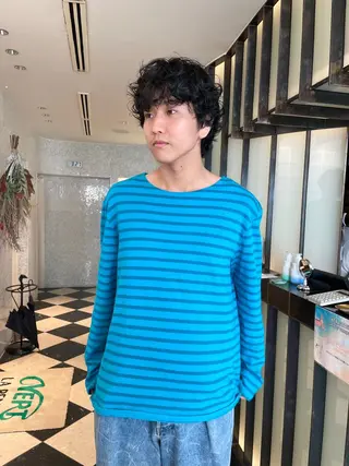 ミディアム パーマ メンズ 小岩 荘太のヘアスタイル