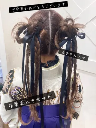 ロング 白髪ぼかしハイライト 着付けヘアアレンジのその他イメージ