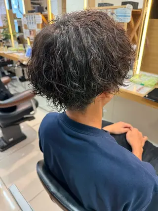 ショート パーマ メンズ パーマ/ハイトーン /吉田眞のヘアスタイル