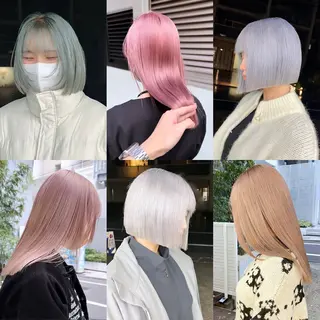 セミロング カラー ムラ修正💎 艶髪ハイトーン💎のヘアスタイル