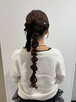 ヘアアレンジ 💗暖色/ブリーチ/ レイヤー/横浜/メイのヘアスタイル