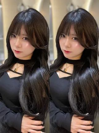 ロング ワンホンレイヤー 福岡天神RAIRAのヘアスタイル