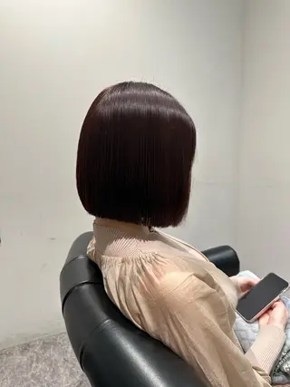ミディアム Mio｜ぱつっとボブ ｜髪質改善ストレートのヘアスタイル