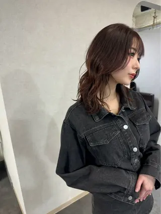 ミディアム カラー 平川 沙季のヘアスタイル