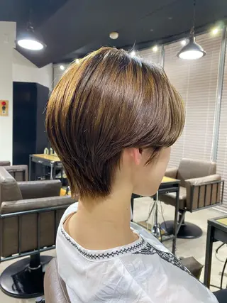 ショート 山影✨バレイヤージュ ハイライト✨メンズ◎のヘアスタイル