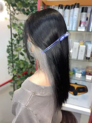 セミロング ゆぴ☾‪/推しカラー /ハイトーンのヘアスタイル