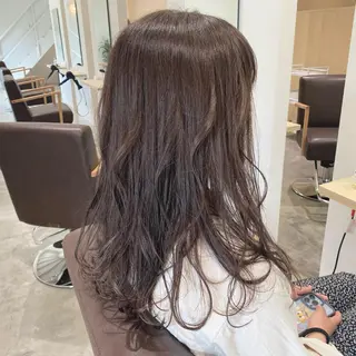 ロング カラー ブリーチなしWカラー /酸性ストレート河本のヘアスタイル