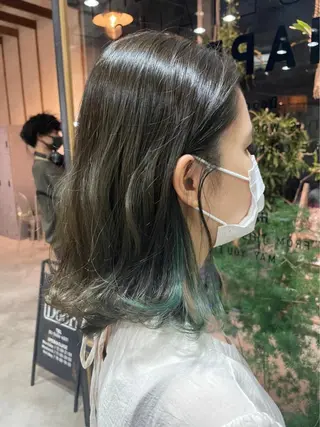 ミディアム カラー 高橋 りかのヘアスタイル