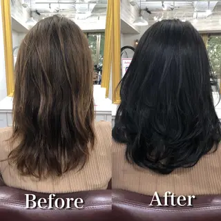 セミロング カラー Soleria /ソレリア所属・メンズカットのプロ 田中慎一のヘアスタイル