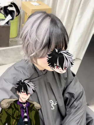 ミディアム カラー 推しカラー💫 ブリーチ💫若菜覚のヘアスタイル