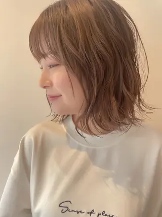 ミディアム パーマ 韓国ヘア/ ミラノのヘアスタイル