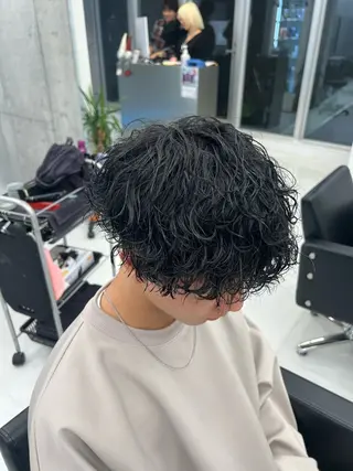 ミディアム カラー パーマ ヘアアレンジ メンズ 👑垢抜け韓国ヘア ハッシュカット唯澄のヘアスタイル